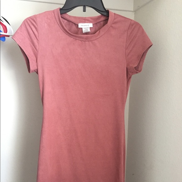 Body con pink suede dress - Picture 2 of 4